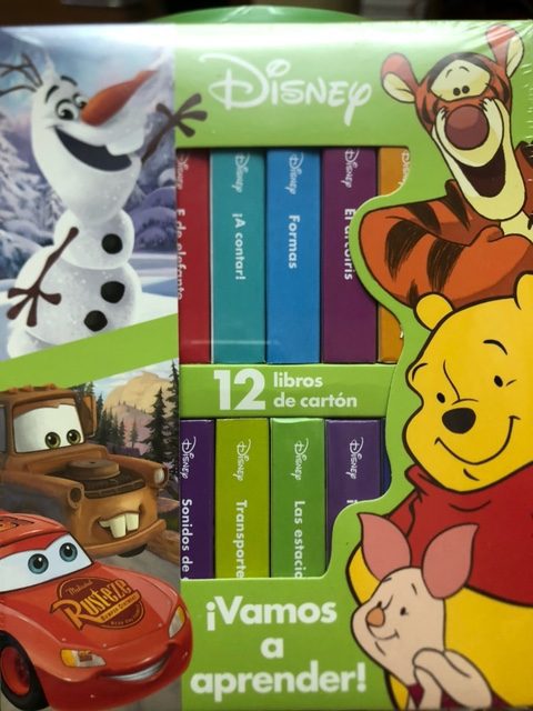 ¡VAMOS A APRENDER! -CAJA 12 LIBROS ACARTONADONOS DISNEY