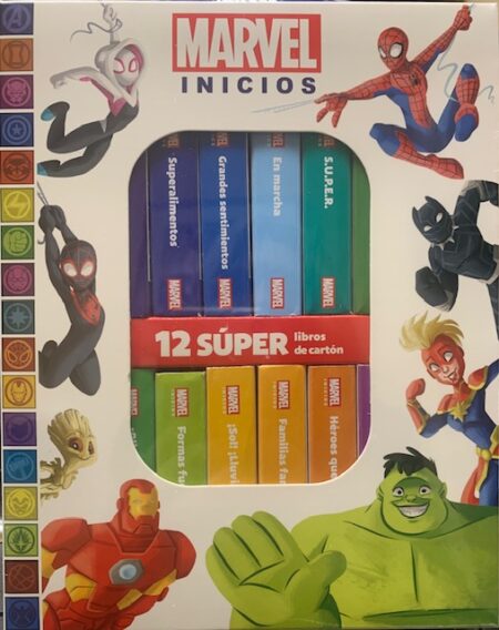 CAJA 12 LIBROS ACARTONADONOS MARVEL