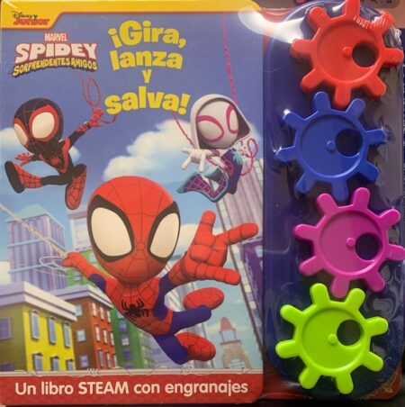 GIRA LANZA Y SALVA- SPIDEY - CON ENGRANAJES CON SONIDOS