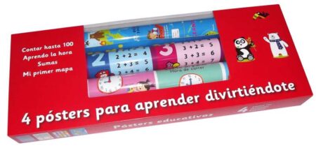 POSTERS EDUCATIVOS 4 POSTERS NIÑOS DE 5-6 AÑOS (ROJO)
