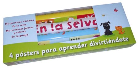 POSTERS EDUCATIVOS 4 POSTERS NIÑOS DE 3-4 AÑOS (VERDE)